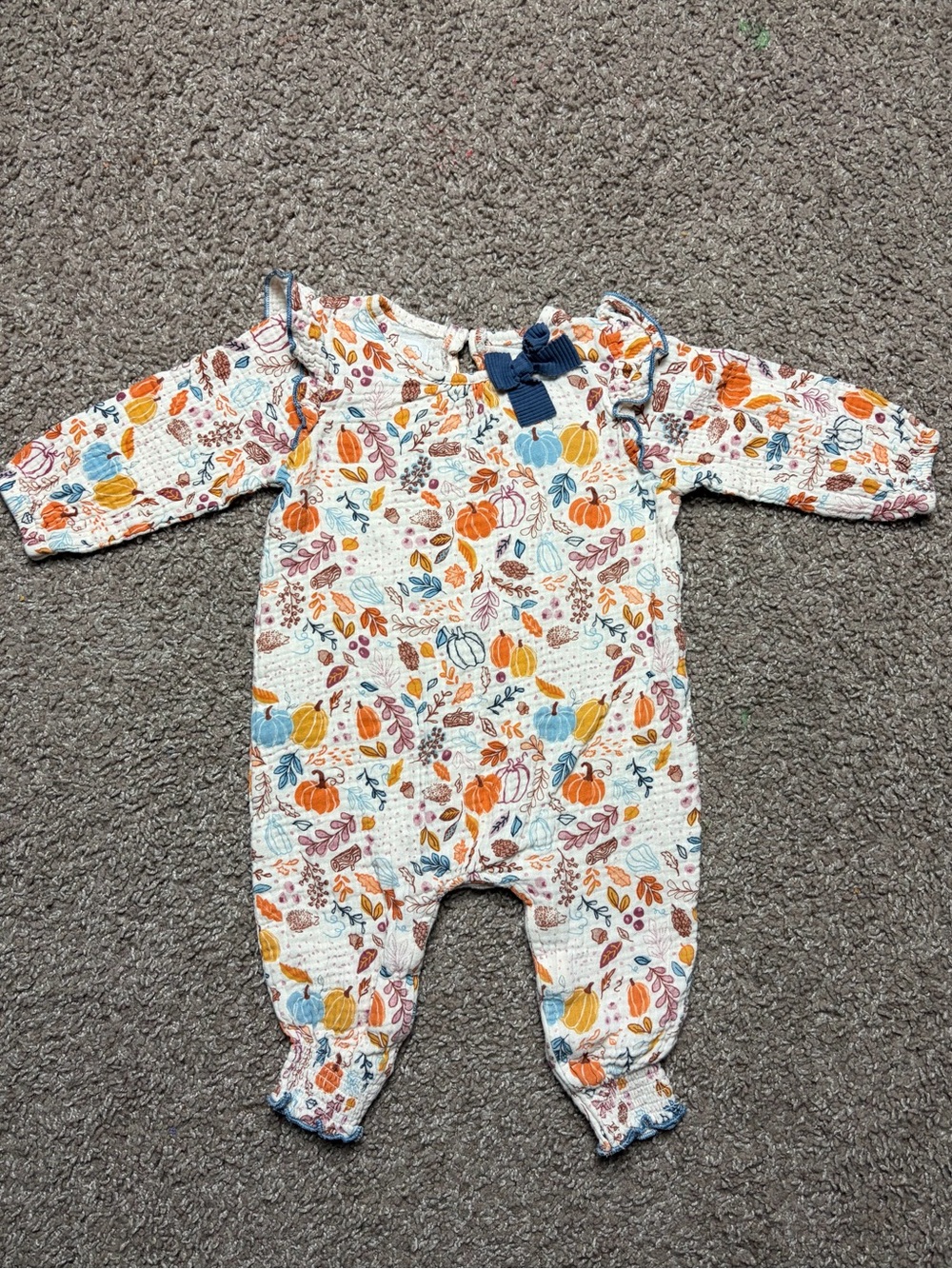 Mudpie 6-9 months autumn pumpkin patch one piece